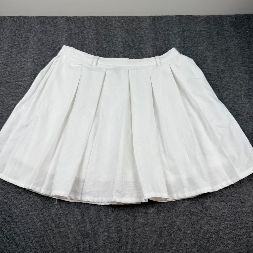 Hot Topic Pleated Mini Skirt Women's‎ Large LG White Preppy Schoolgirl Cosplay